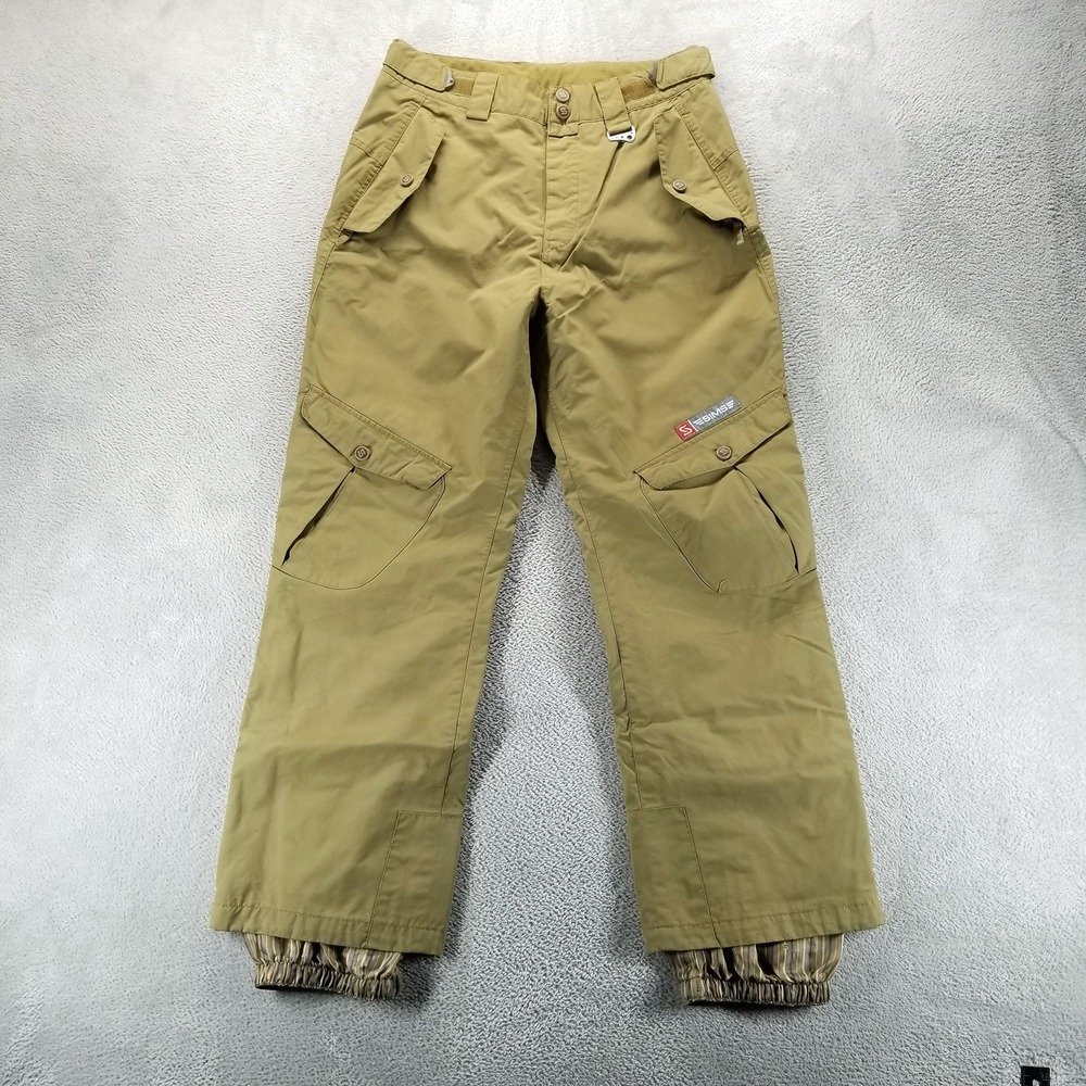 Sims Snow Pants Mens‎ M Green Insulated Cargo Adjustable Waist Ski Snowboard